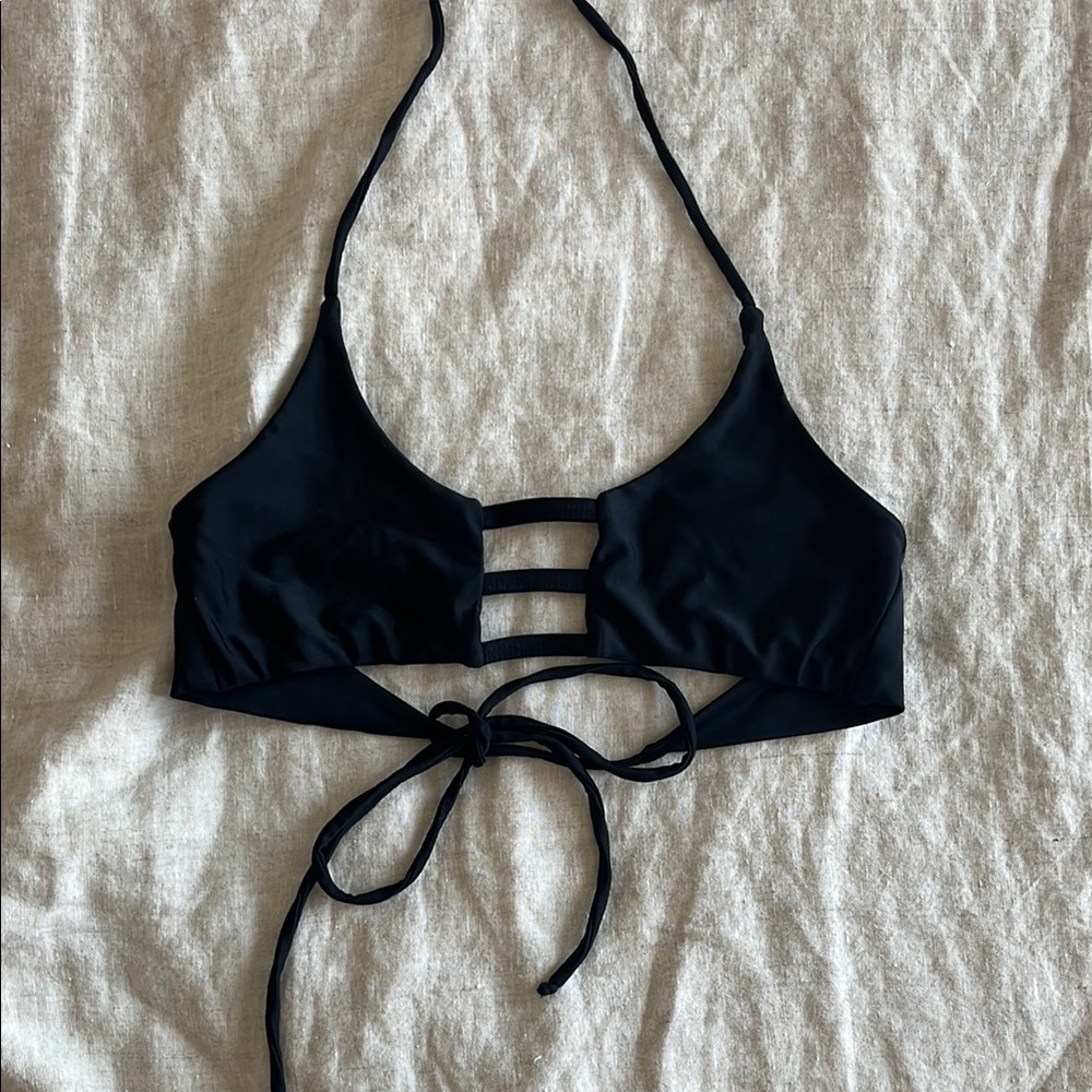 Montce Black Strappy Bikini Top